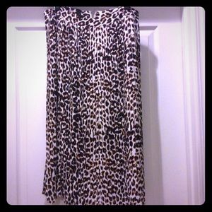 Express pleated leopard skirt